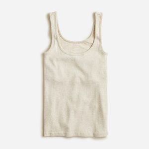 J. Crew Perfect-fit shelf-bra tank top XXS Heather oatmeal beige